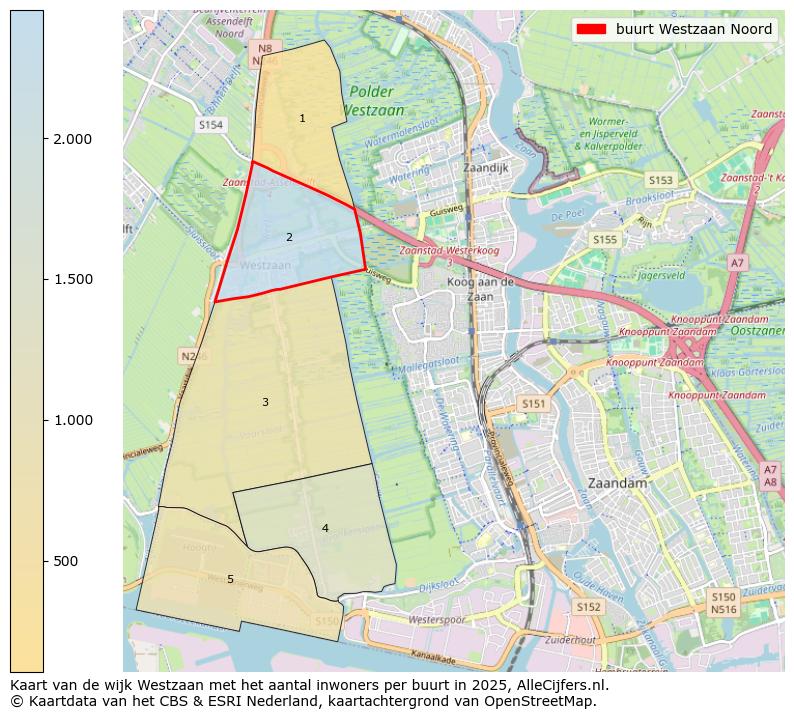 Afbeelding van de buurt Westzaan Noord op de kaart.