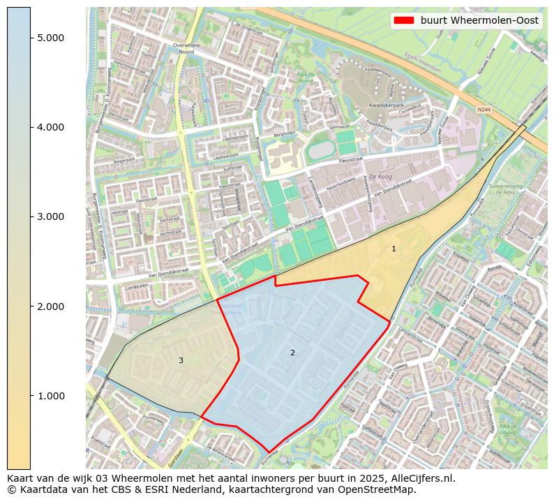 Afbeelding van de buurt Wheermolen-Oost op de kaart.