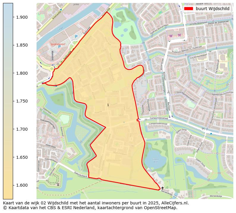 Afbeelding van de buurt Wijdschild op de kaart.