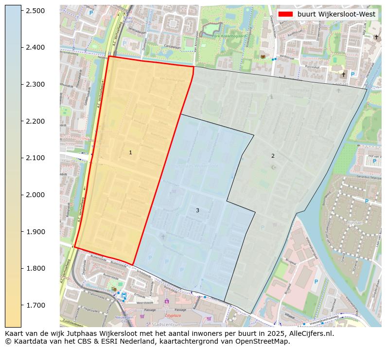 Afbeelding van de buurt Wijkersloot-West op de kaart.