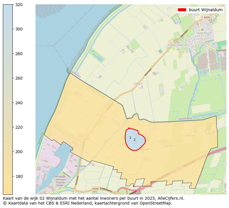 Afbeelding van de buurt Wijnaldum op de kaart.