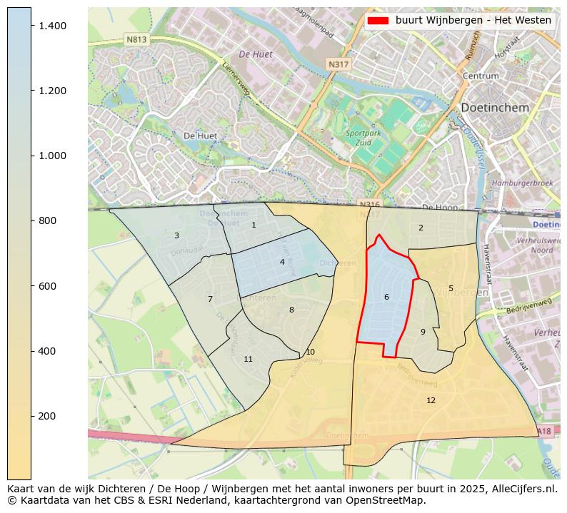 Afbeelding van de buurt Wijnbergen - Het Westen op de kaart.