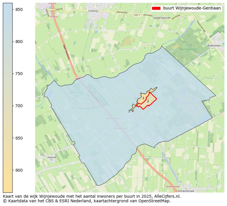 Afbeelding van de buurt Wijnjewoude-Gentiaan op de kaart.