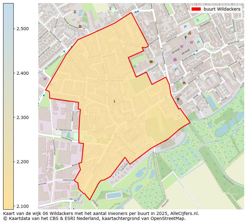 Afbeelding van de buurt Wildackers op de kaart.