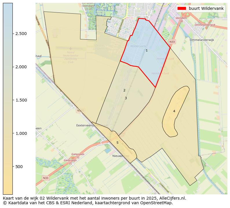 Afbeelding van de buurt Wildervank op de kaart.