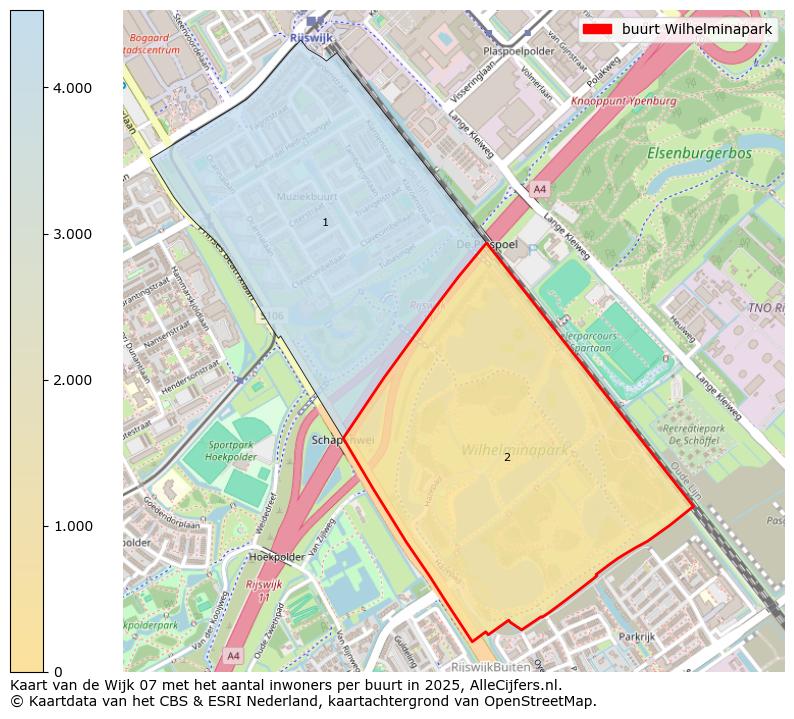 Afbeelding van de buurt Wilhelminapark op de kaart.