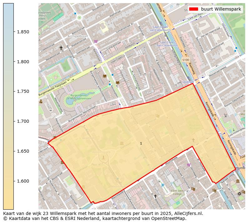 Afbeelding van de buurt Willemspark op de kaart.