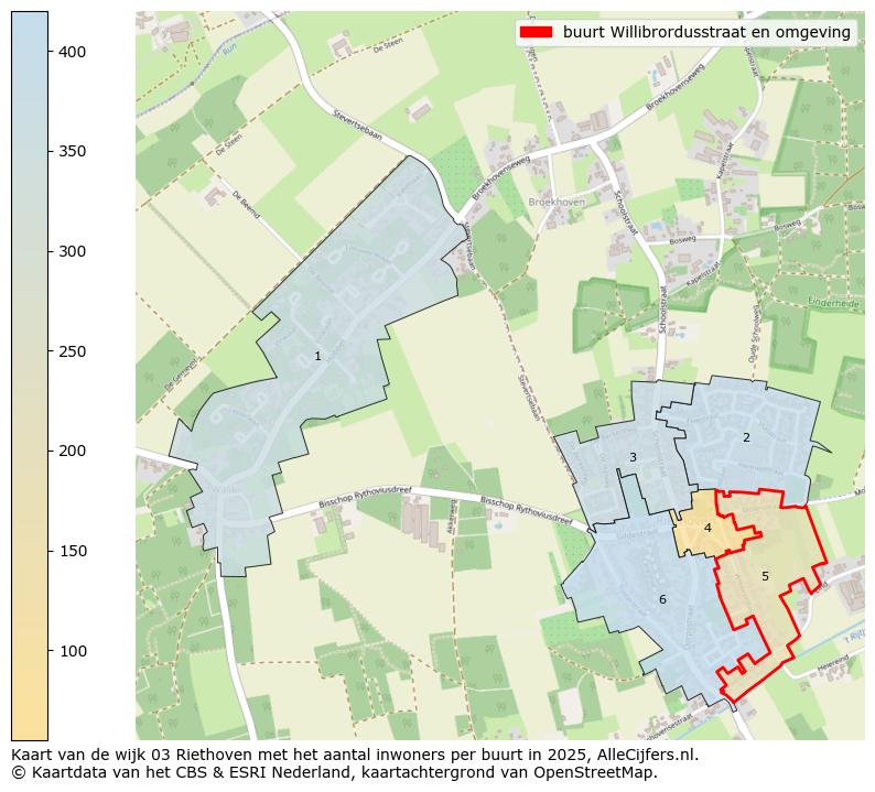 Afbeelding van de buurt Willibrordusstraat en omgeving op de kaart.