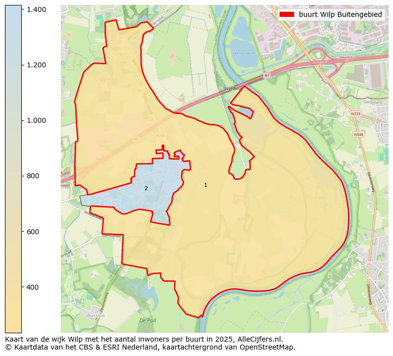 Afbeelding van de buurt Wilp Buitengebied op de kaart.
