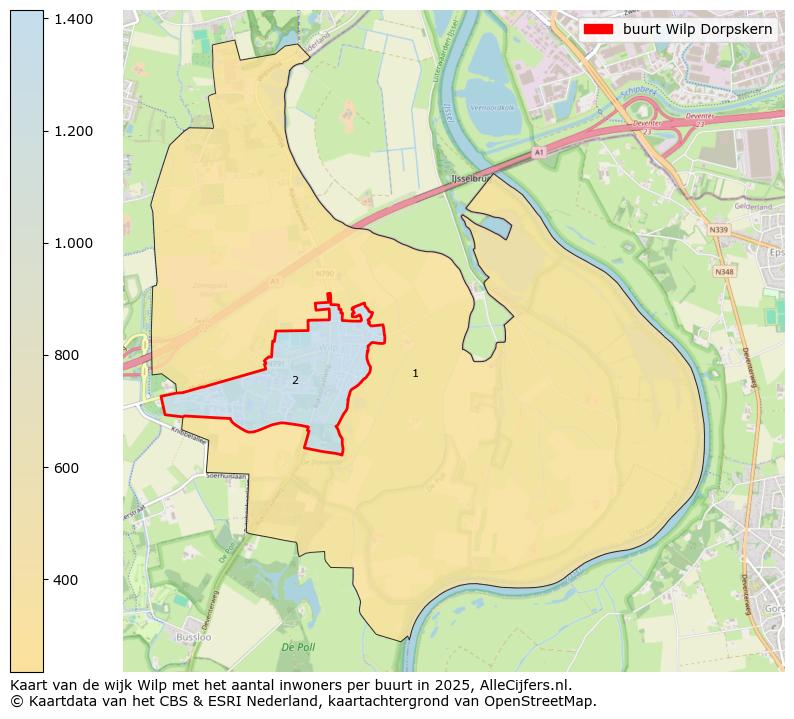 Afbeelding van de buurt Wilp Dorpskern op de kaart.