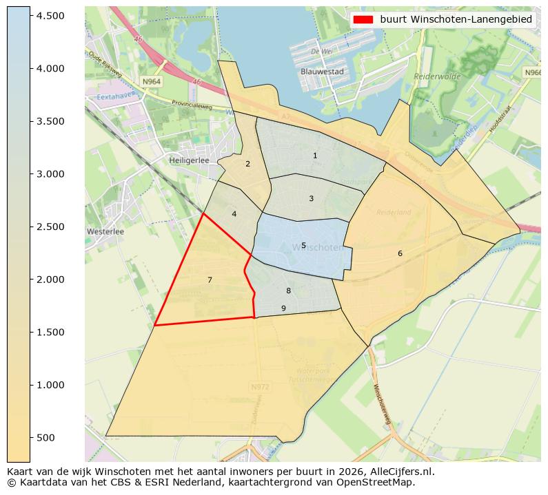 Afbeelding van de buurt Winschoten-Lanengebied op de kaart.
