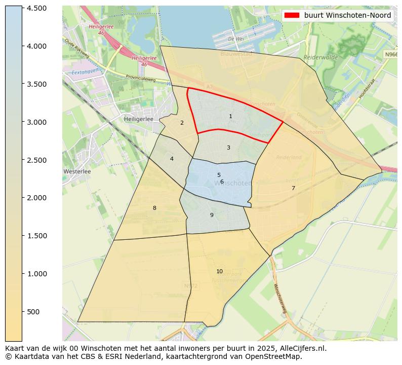 Afbeelding van de buurt Winschoten-Noord op de kaart.