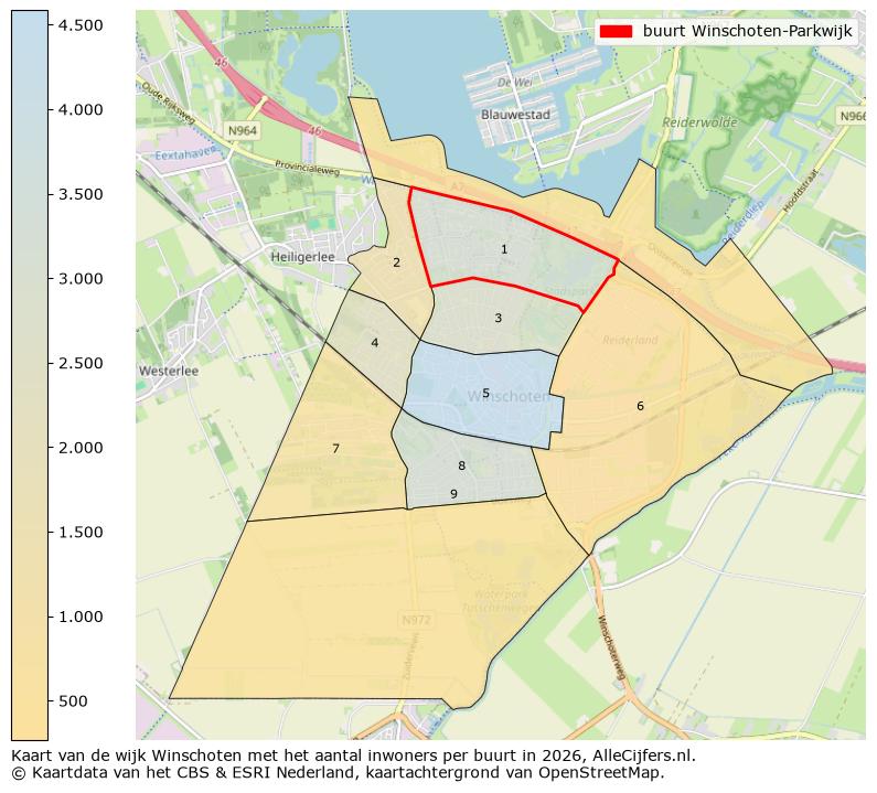 Afbeelding van de buurt Winschoten-Parkwijk op de kaart.