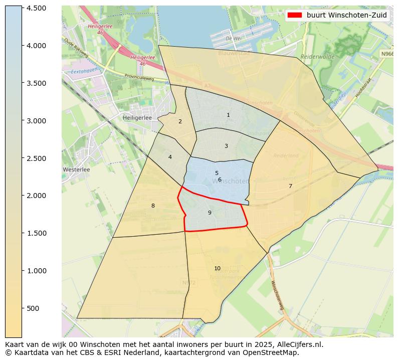 Afbeelding van de buurt Winschoten-Zuid op de kaart.