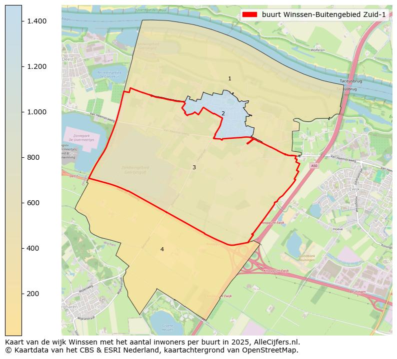 Afbeelding van de buurt Winssen-Buitengebied Zuid-1 op de kaart.