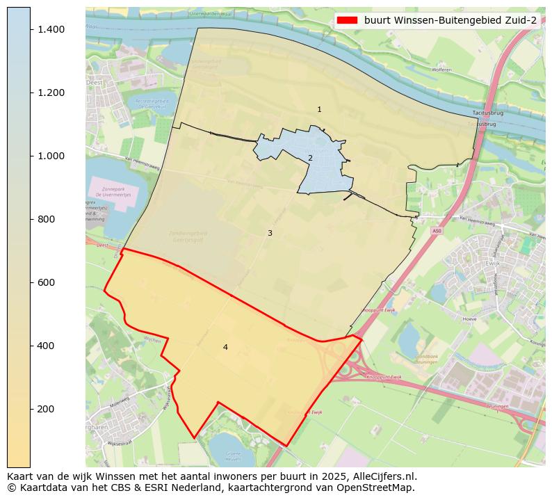 Afbeelding van de buurt Winssen-Buitengebied Zuid-2 op de kaart.