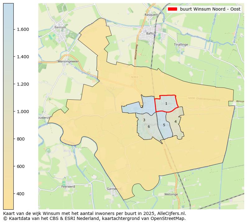 Afbeelding van de buurt Winsum Noord - Oost op de kaart.