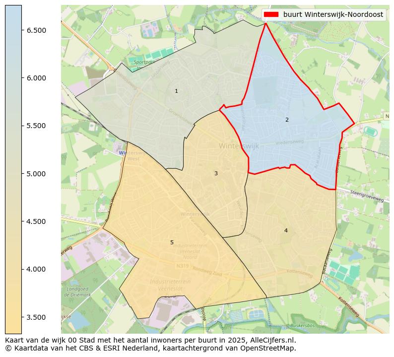 Afbeelding van de buurt Winterswijk-Noordoost op de kaart.