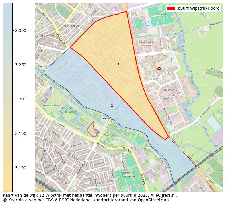 Afbeelding van de buurt Wipstrik-Noord op de kaart.