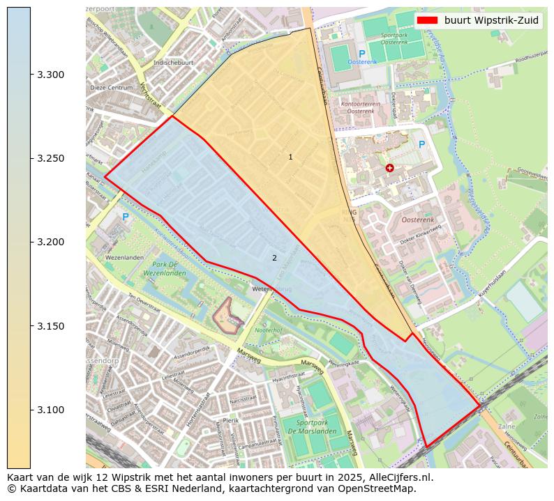 Afbeelding van de buurt Wipstrik-Zuid op de kaart.