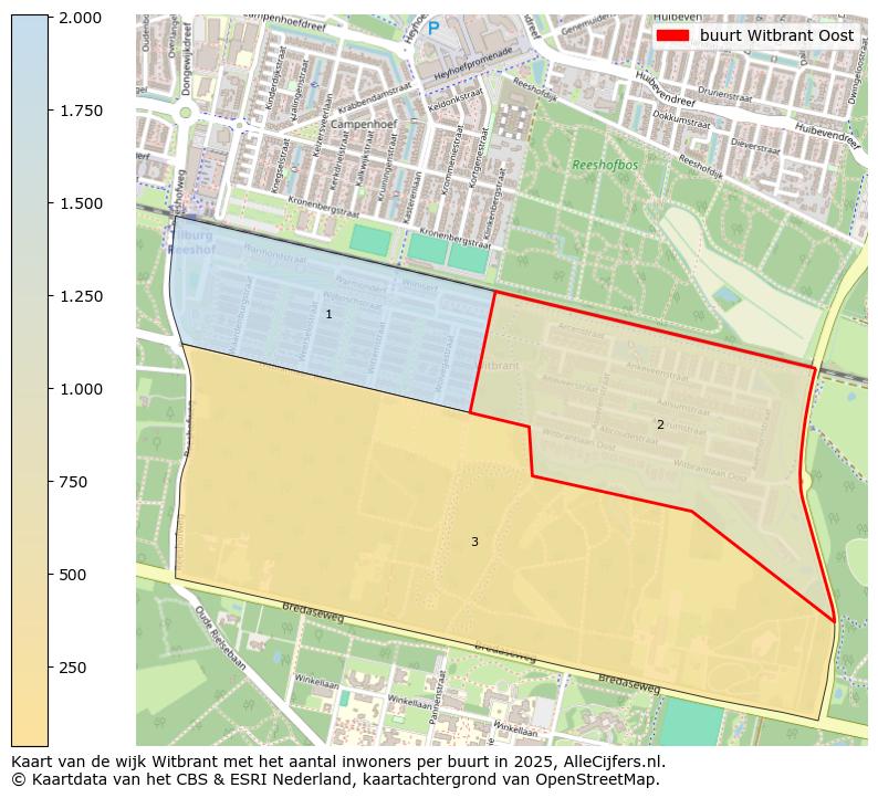 Afbeelding van de buurt Witbrant Oost op de kaart.