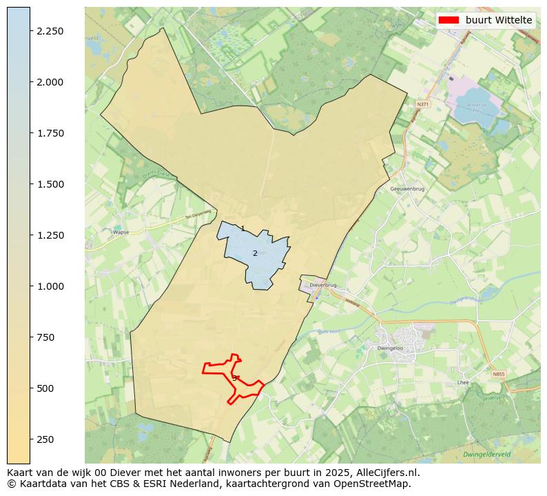 Afbeelding van de buurt Wittelte op de kaart.