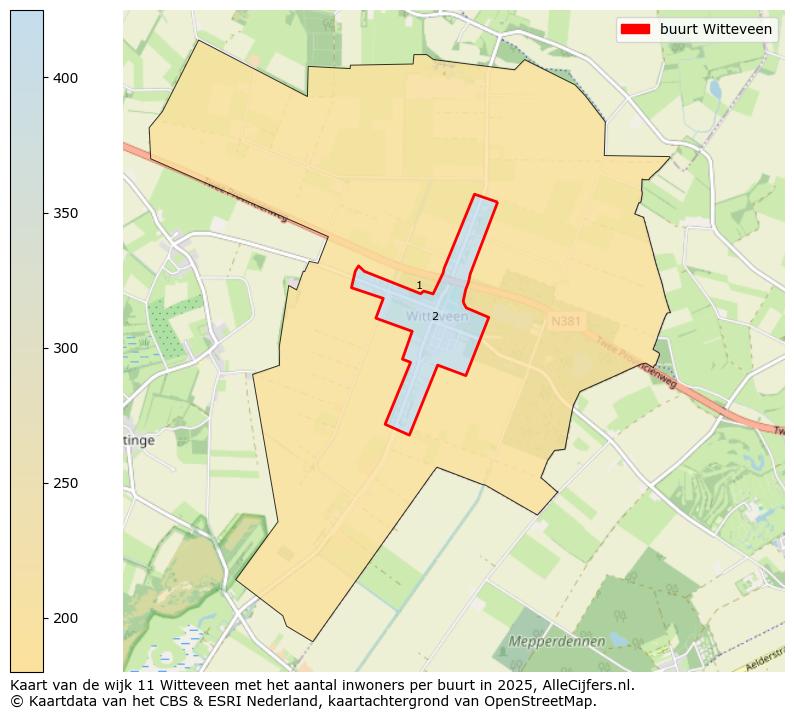 Afbeelding van de buurt Witteveen op de kaart.
