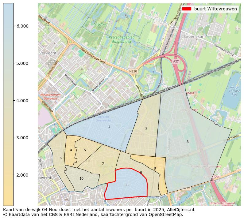 Afbeelding van de buurt Wittevrouwen op de kaart.