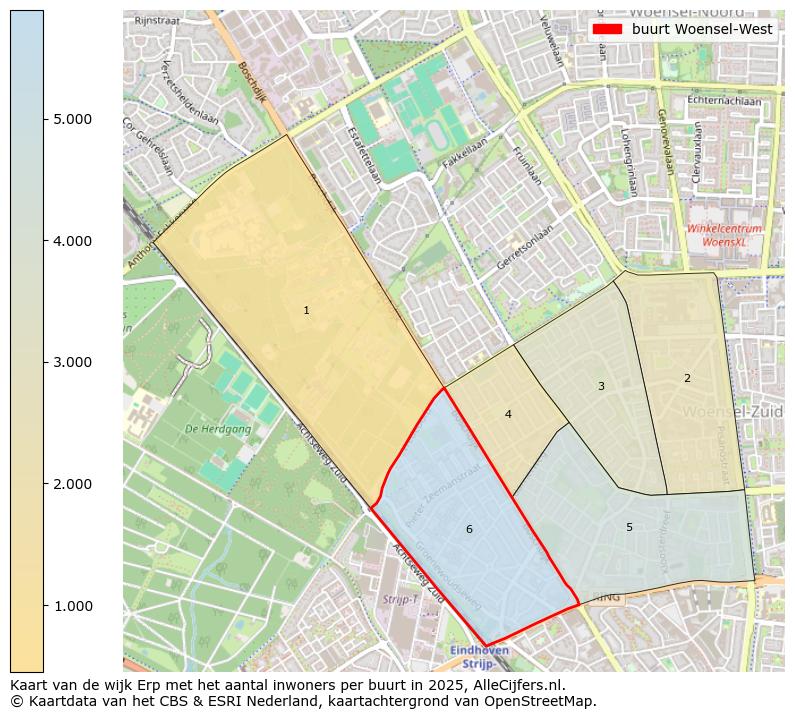 Afbeelding van de buurt Woensel-West op de kaart.