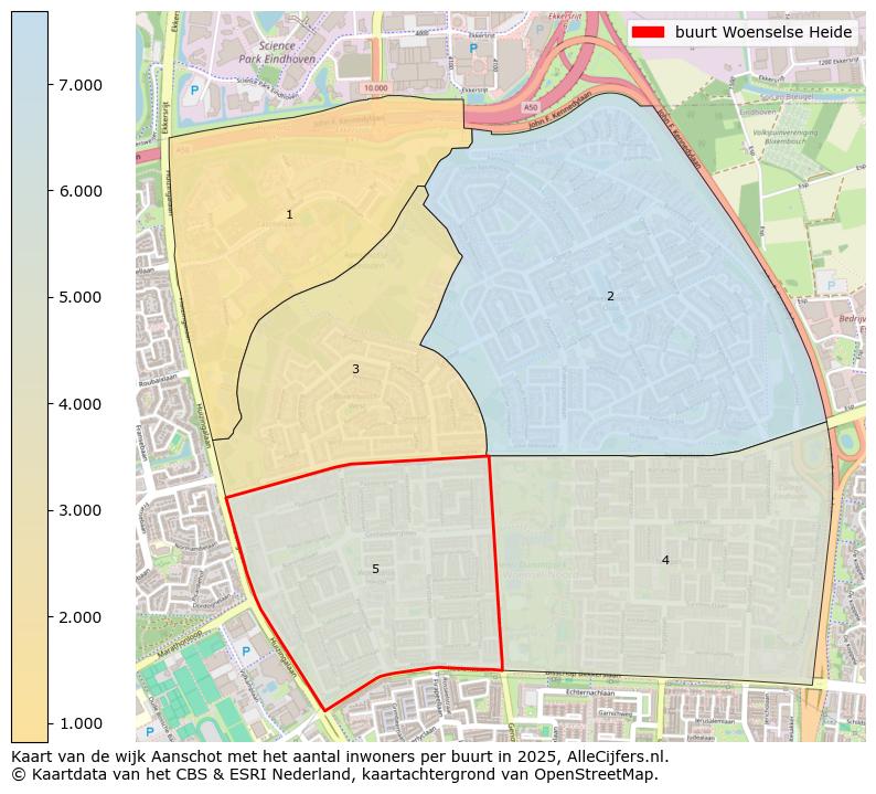 Afbeelding van de buurt Woenselse Heide op de kaart.