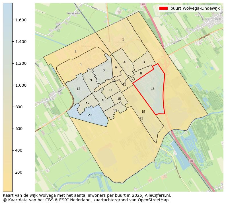 Afbeelding van de buurt Wolvega-Lindewijk op de kaart.