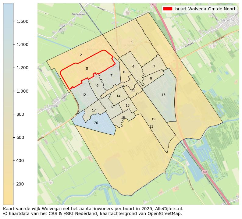 Afbeelding van de buurt Wolvega-Om de Noort op de kaart.