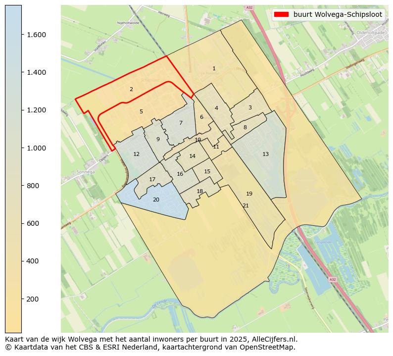 Afbeelding van de buurt Wolvega-Schipsloot op de kaart.