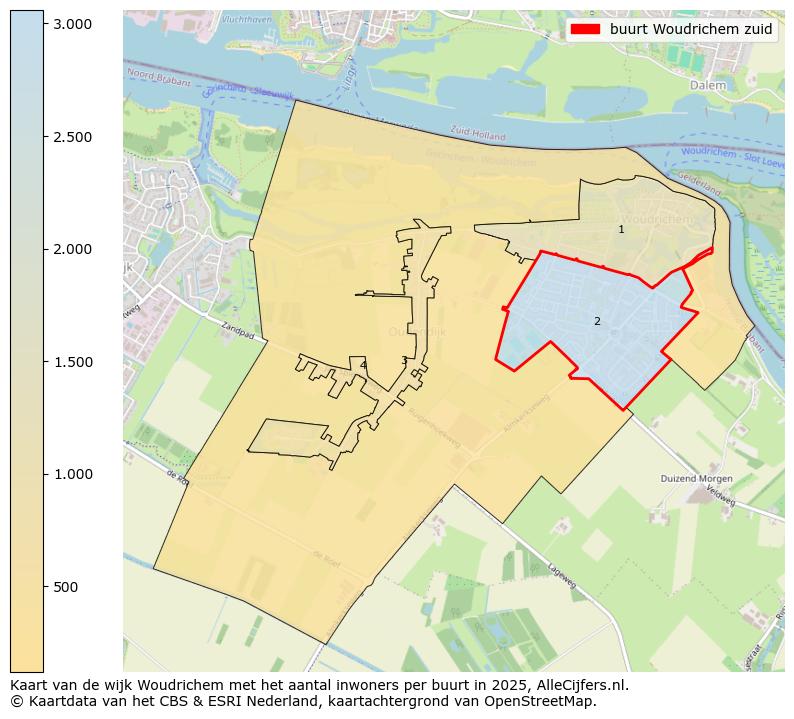 Afbeelding van de buurt Woudrichem zuid op de kaart.