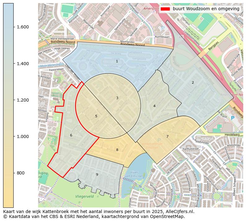 Afbeelding van de buurt Woudzoom en omgeving op de kaart.