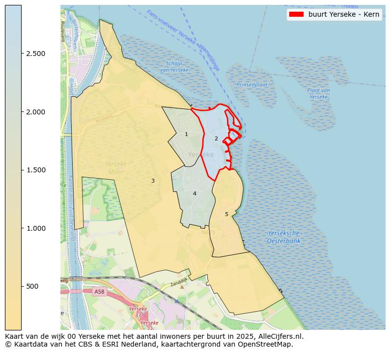 Afbeelding van de buurt Yerseke - Kern op de kaart.