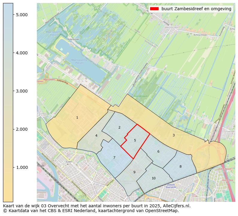 Afbeelding van de buurt Zambesidreef en omgeving op de kaart.