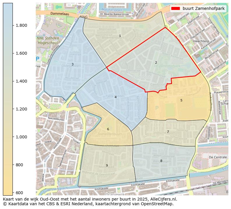 Afbeelding van de buurt Zamenhofpark op de kaart.