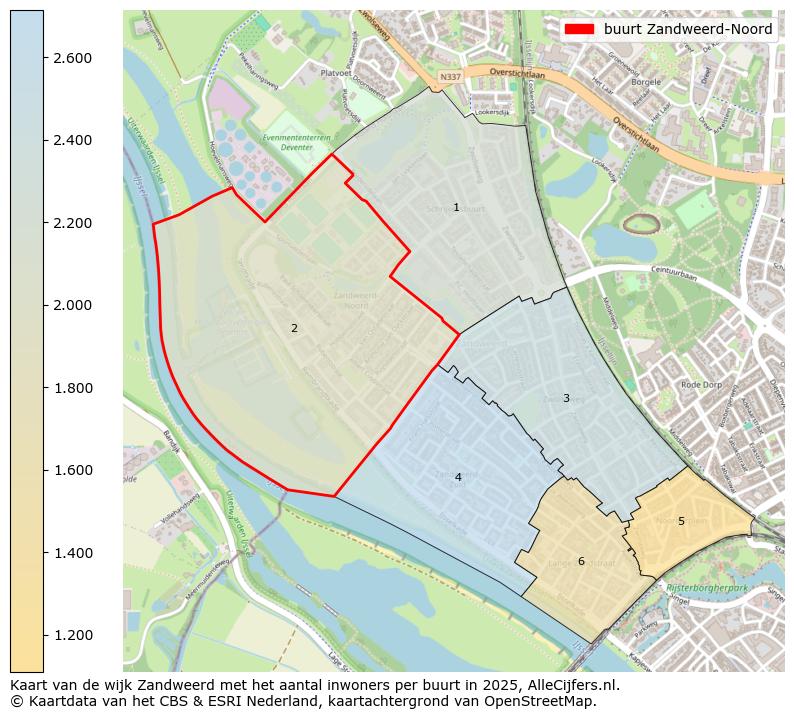 Afbeelding van de buurt Zandweerd-Noord op de kaart.