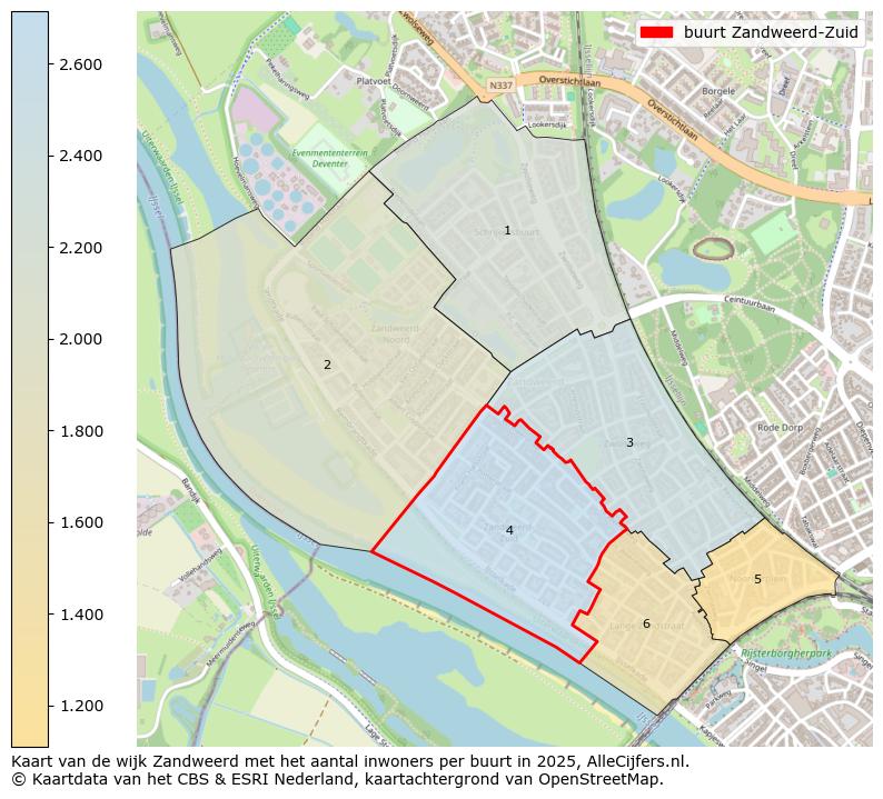 Afbeelding van de buurt Zandweerd-Zuid op de kaart.