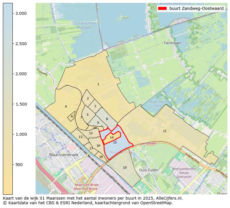 Afbeelding van de buurt Zandweg-Oostwaard op de kaart.