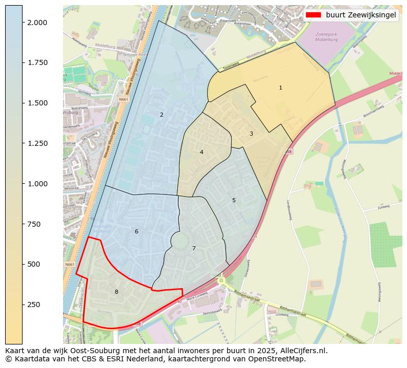 Afbeelding van de buurt Zeewijksingel op de kaart.
