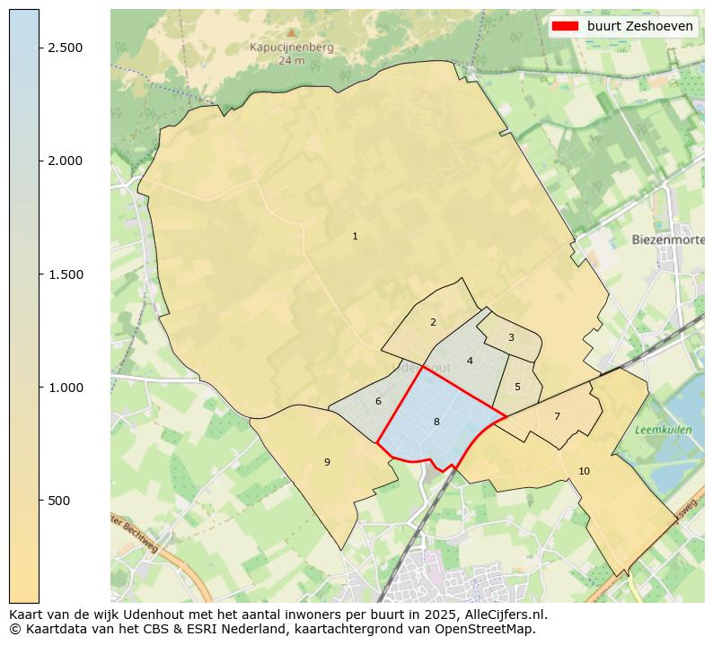 Afbeelding van de buurt Zeshoeven op de kaart.