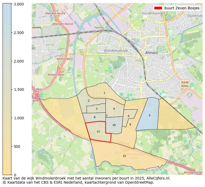 Afbeelding van de buurt Zeven Bosjes op de kaart.