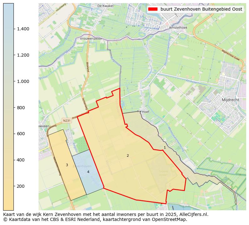 Afbeelding van de buurt Zevenhoven Buitengebied Oost op de kaart.