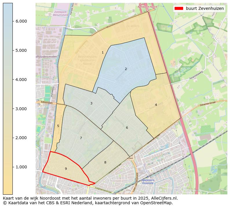 Afbeelding van de buurt Zevenhuizen op de kaart.