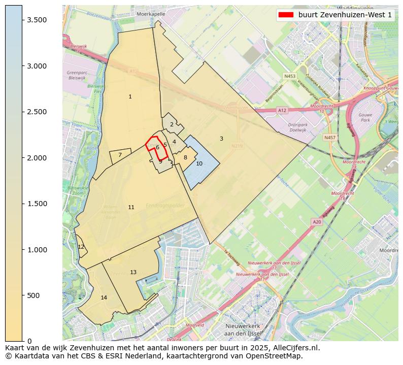 Afbeelding van de buurt Zevenhuizen-West 1 op de kaart.