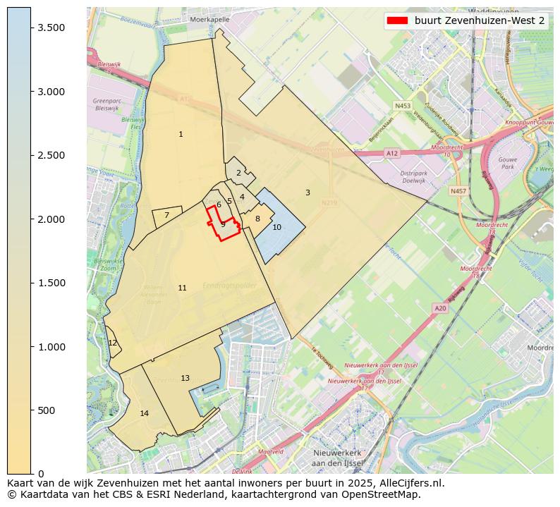 Afbeelding van de buurt Zevenhuizen-West 2 op de kaart.