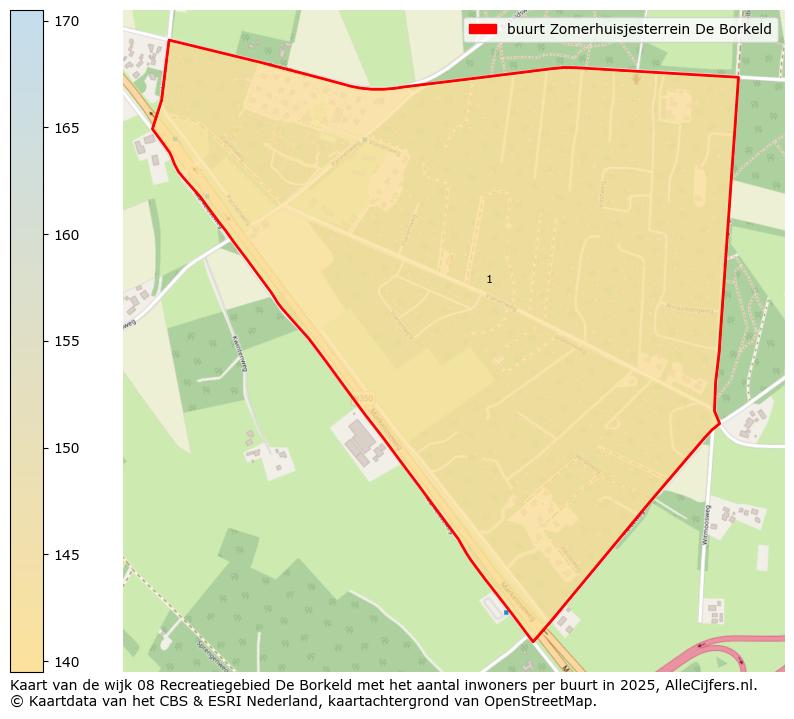 Afbeelding van de buurt Zomerhuisjesterrein De Borkeld op de kaart.