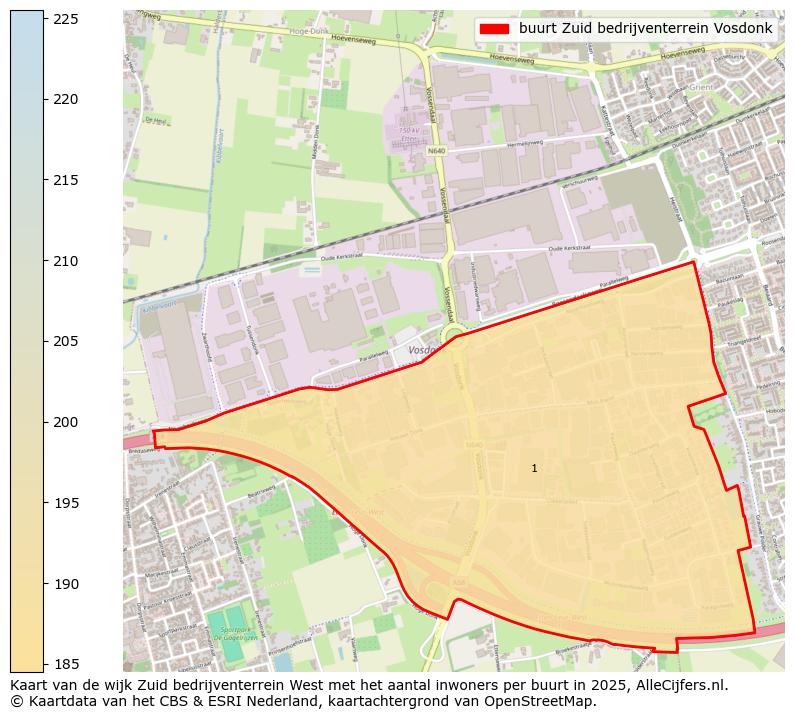 Afbeelding van de buurt Zuid bedrijventerrein Vosdonk op de kaart.